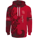 customized houston cougars deer silhouette red hoodie best selling