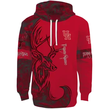 customized houston cougars deer silhouette red hoodie best selling