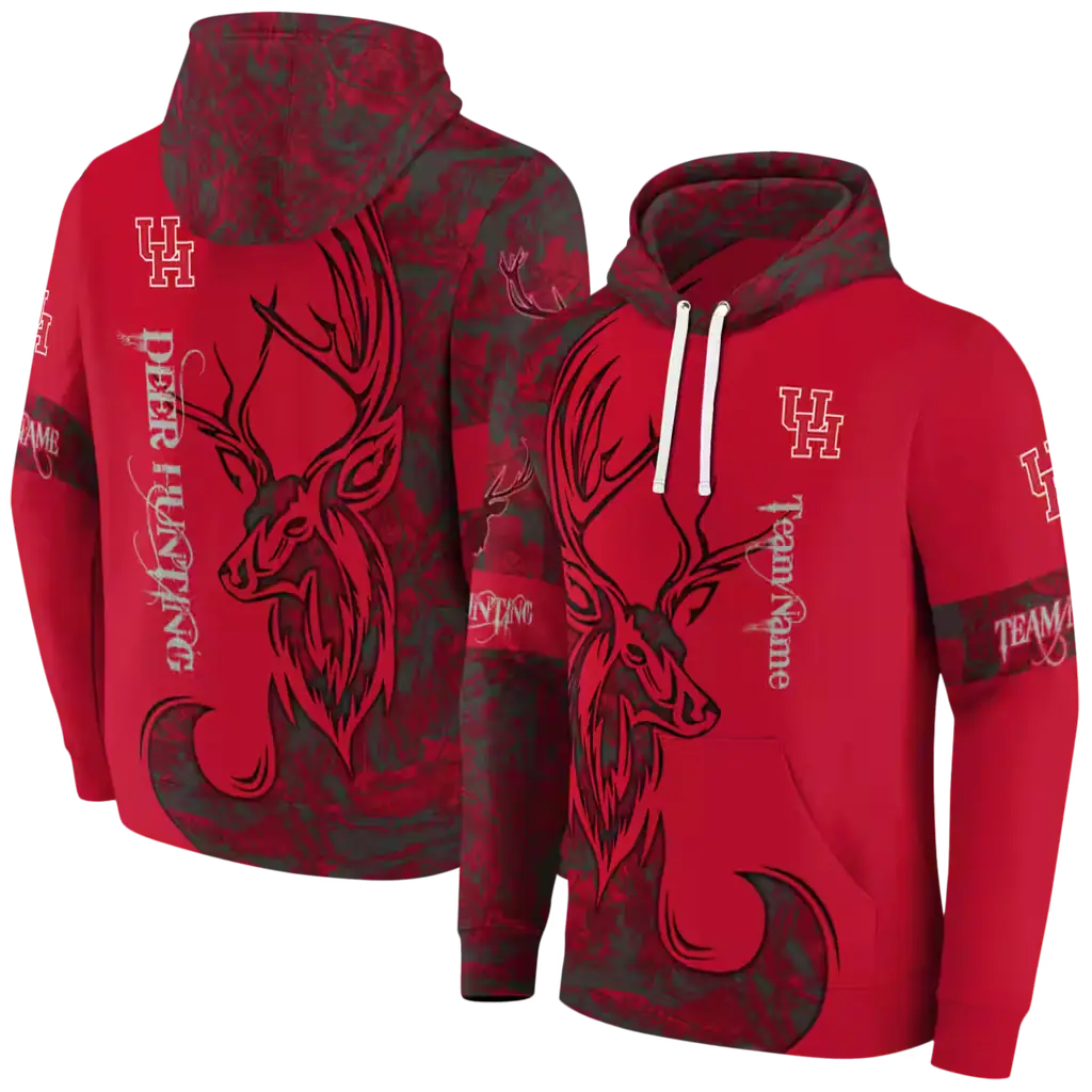 customized houston cougars deer silhouette red hoodie fashion forward customized houston cougars deer silhouette red hoodie fashion forward