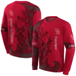 customized houston cougars deer silhouette red hoodie best selling