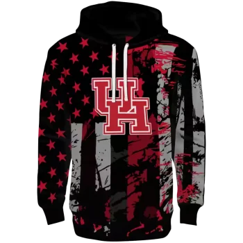 customized houston cougars distressed flag red black hoodie best selling