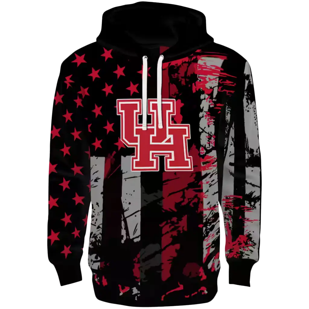 customized houston cougars distressed flag red black hoodie best selling customized houston cougars distressed flag red black hoodie best selling