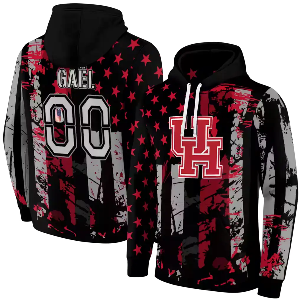 customized houston cougars distressed flag red black hoodie fashion forward customized houston cougars distressed flag red black hoodie fashion forward