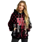 customized houston cougars distressed flag red black hoodie best selling