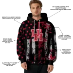 customized houston cougars distressed flag red black hoodie best selling