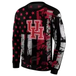 customized houston cougars distressed flag red black hoodie best selling