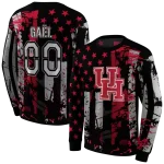customized houston cougars distressed flag red black hoodie best selling