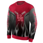 customized houston cougars flame design red hoodie best selling