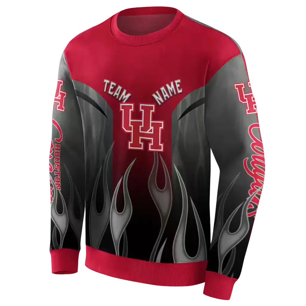 customized houston cougars flame design red hoodie new arrival customized houston cougars flame design red hoodie new arrival