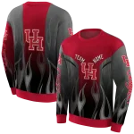 customized houston cougars flame design red hoodie best selling