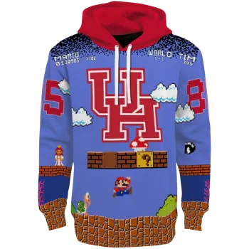 customized houston cougars mario blue black hoodie best selling