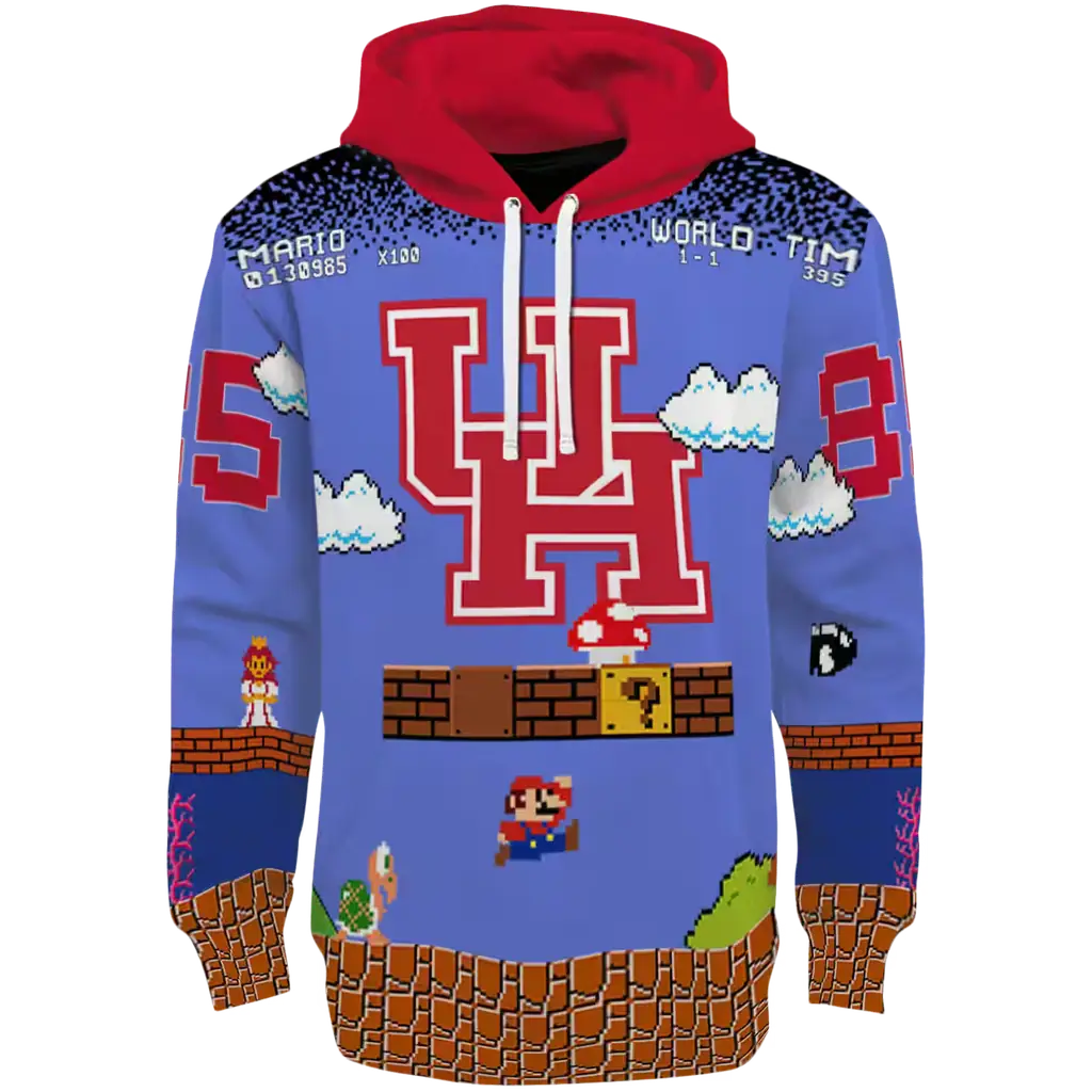 customized houston cougars mario blue black hoodie best selling customized houston cougars mario blue black hoodie best selling
