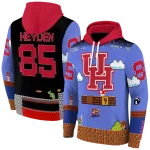 customized houston cougars mario blue black hoodie best selling