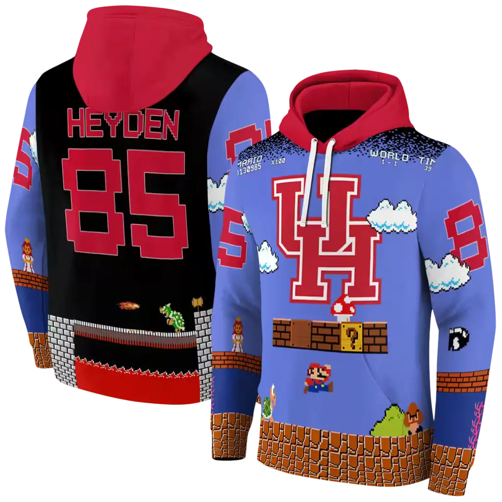 customized houston cougars mario blue black hoodie fashion forward customized houston cougars mario blue black hoodie fashion forward