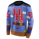customized houston cougars mario blue black hoodie best selling
