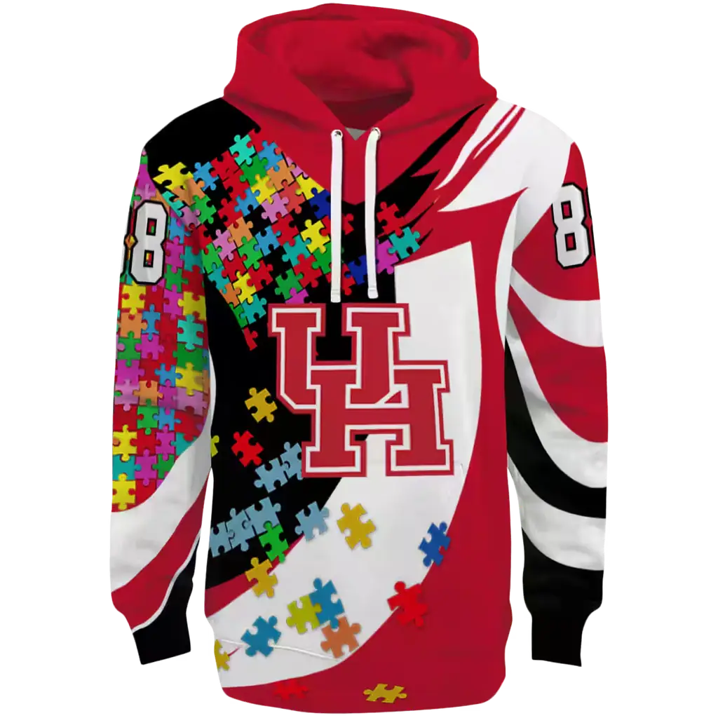 customized houston cougars puzzle pieces red hoodie best selling customized houston cougars puzzle pieces red hoodie best selling