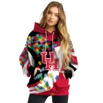 customized houston cougars puzzle pieces red hoodie best selling
