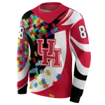 customized houston cougars puzzle pieces red hoodie best selling
