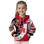 customized houston cougars puzzle pieces red hoodie best selling