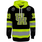 customized houston cougars safety motif black neon green hoodie best selling