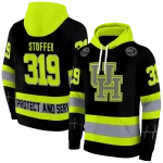 customized houston cougars safety motif black neon green hoodie best selling