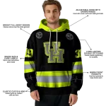 customized houston cougars safety motif black neon green hoodie best selling