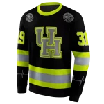 customized houston cougars safety motif black neon green hoodie best selling