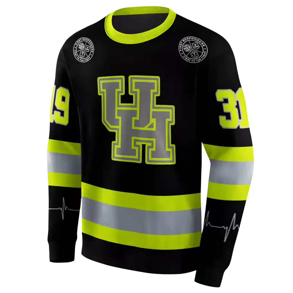 customized houston cougars safety motif black neon green hoodie new arrival customized houston cougars safety motif black neon green hoodie new arrival