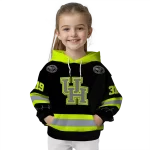 customized houston cougars safety motif black neon green hoodie best selling