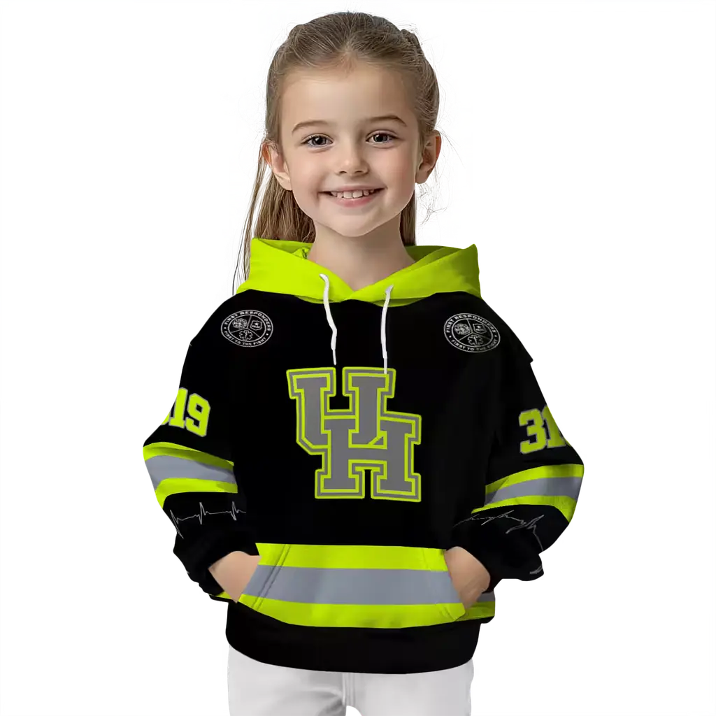 customized houston cougars safety motif black neon green hoodie top rated customized houston cougars safety motif black neon green hoodie top rated