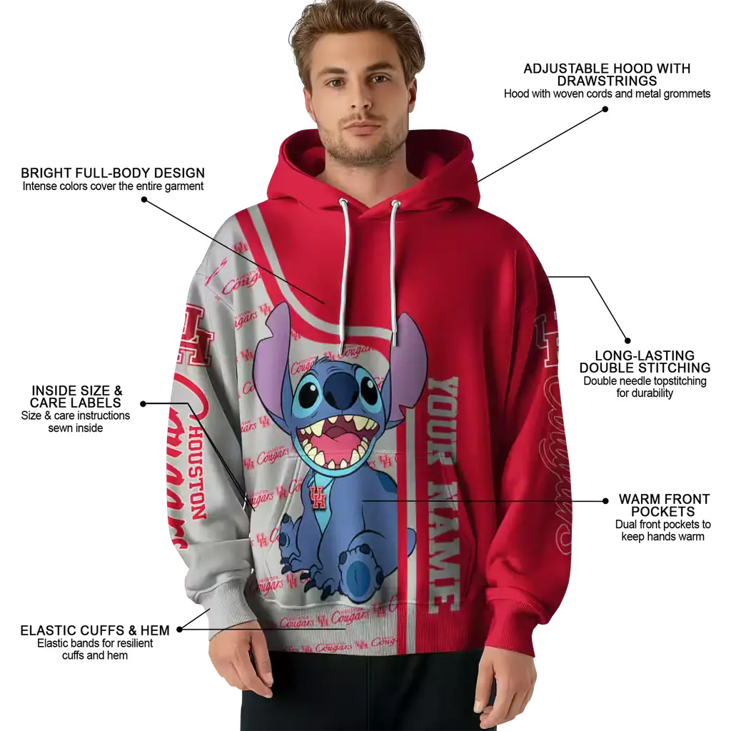 customized houston cougars stitch red hoodie latest model customized houston cougars stitch red hoodie latest model
