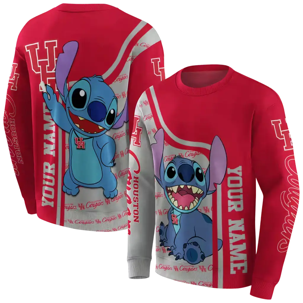 customized houston cougars stitch red hoodie premium grade customized houston cougars stitch red hoodie premium grade