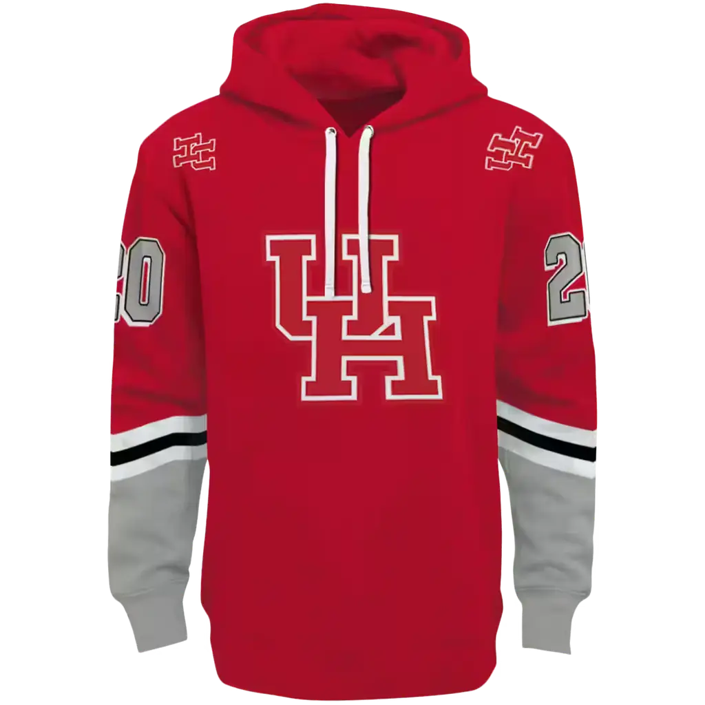 customized houston cougars striped sleeves red hoodie best selling customized houston cougars striped sleeves red hoodie best selling