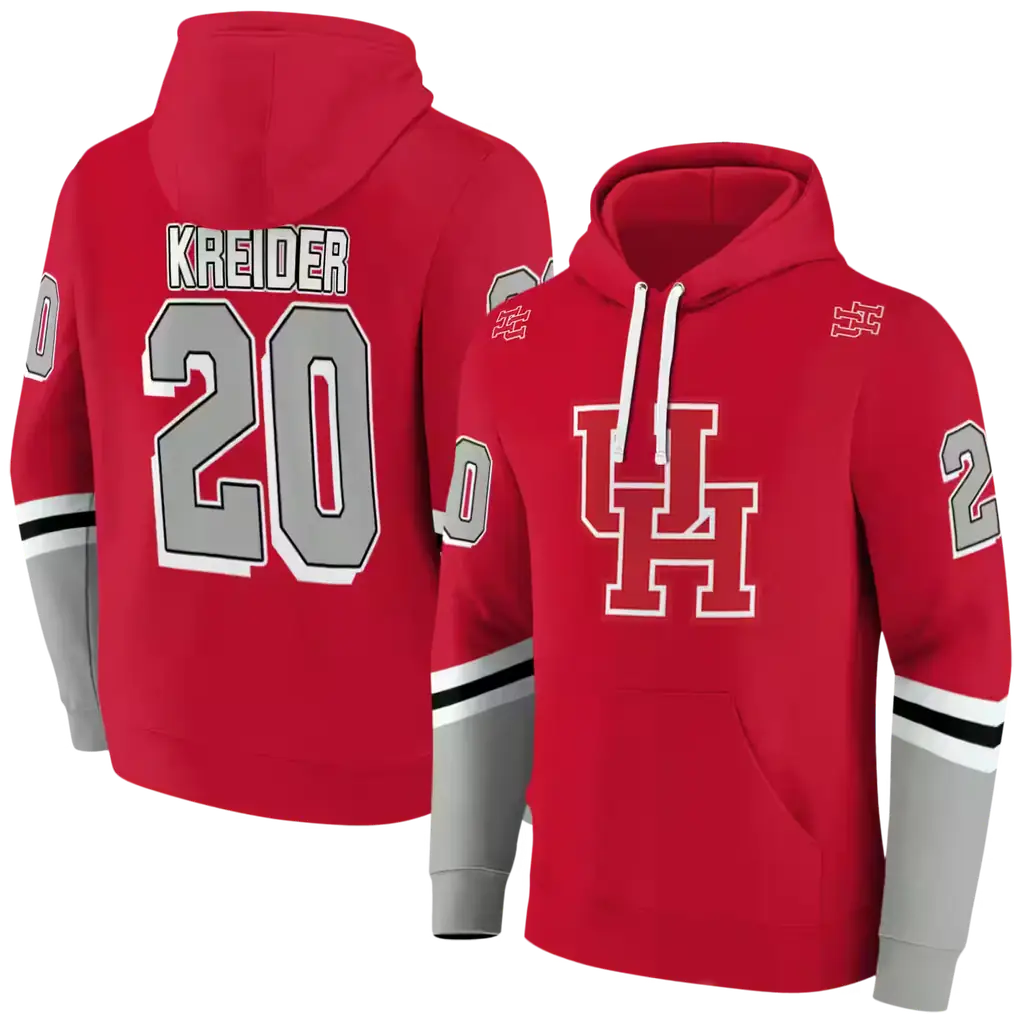 customized houston cougars striped sleeves red hoodie fashion forward customized houston cougars striped sleeves red hoodie fashion forward