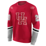 customized houston cougars striped sleeves red hoodie best selling
