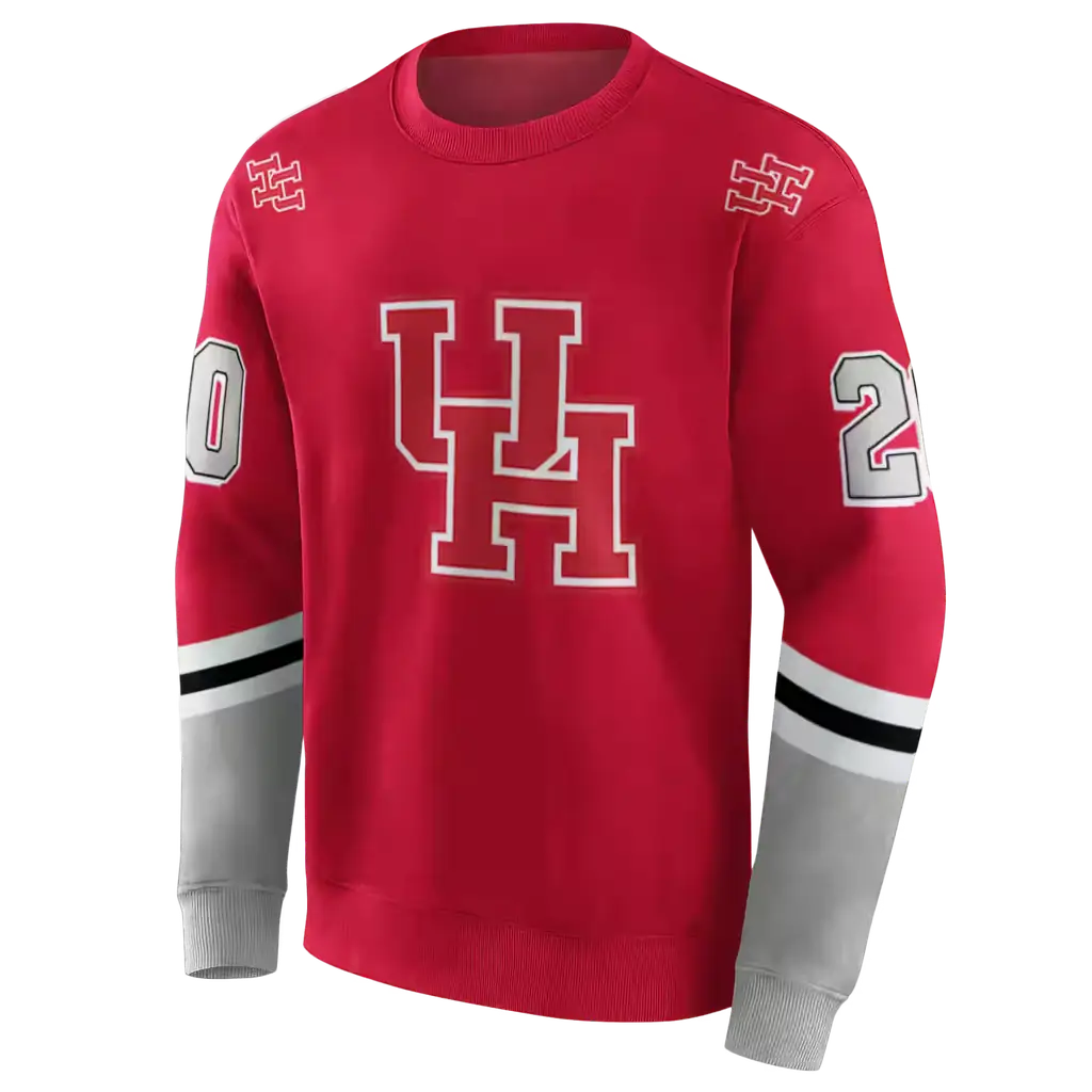 customized houston cougars striped sleeves red hoodie new arrival customized houston cougars striped sleeves red hoodie new arrival