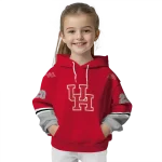 customized houston cougars striped sleeves red hoodie best selling