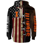 customized illinois fighting illini american pride hoodie best selling