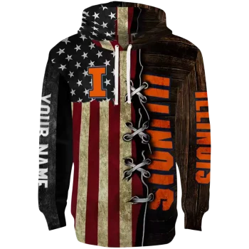 customized illinois fighting illini american pride hoodie best selling