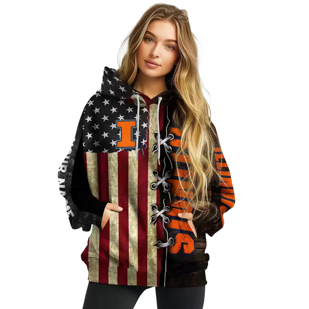 customized illinois fighting illini american pride hoodie high quality customized illinois fighting illini american pride hoodie high quality