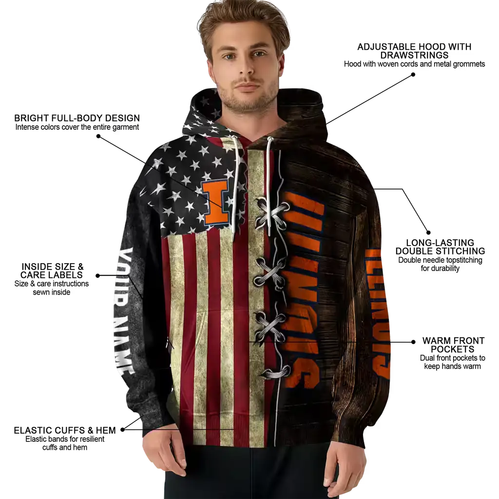 customized illinois fighting illini american pride hoodie latest model customized illinois fighting illini american pride hoodie latest model
