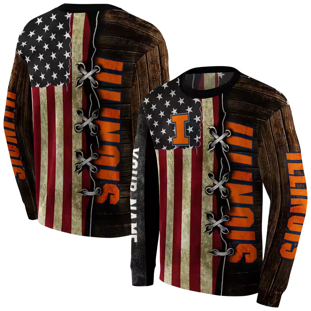 customized illinois fighting illini american pride hoodie premium grade customized illinois fighting illini american pride hoodie premium grade