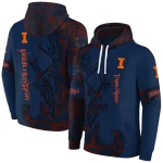 customized illinois fighting illini deer silhouette blue hoodie best selling