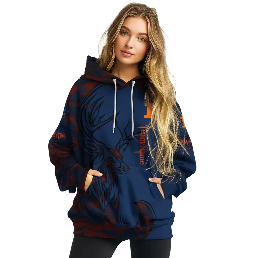 customized illinois fighting illini deer silhouette blue hoodie high quality customized illinois fighting illini deer silhouette blue hoodie high quality
