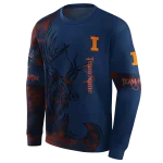 customized illinois fighting illini deer silhouette blue hoodie best selling