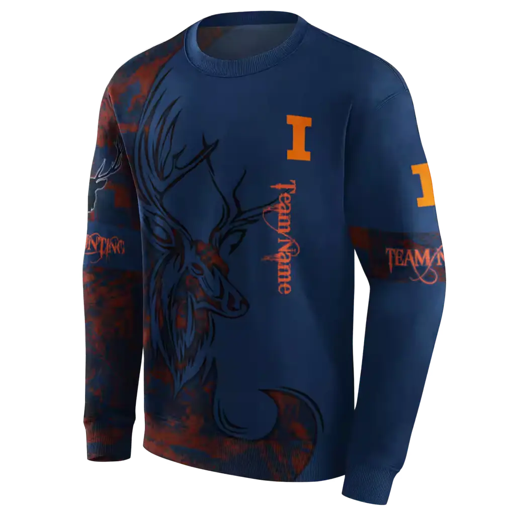 customized illinois fighting illini deer silhouette blue hoodie new arrival customized illinois fighting illini deer silhouette blue hoodie new arrival