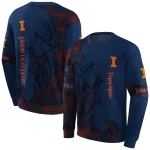 customized illinois fighting illini deer silhouette blue hoodie best selling