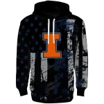 customized illinois fighting illini distressed flag blue black hoodie best selling
