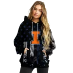 customized illinois fighting illini distressed flag blue black hoodie best selling
