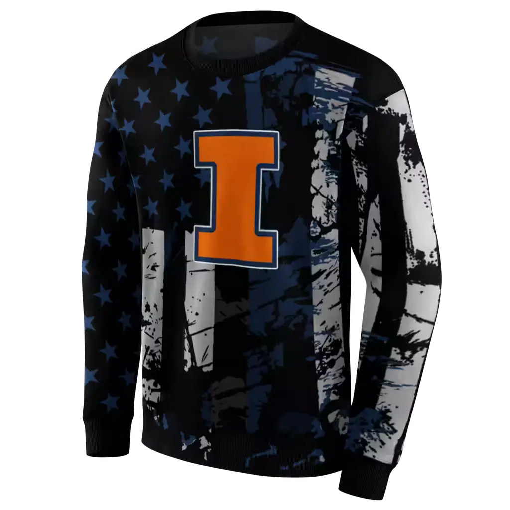 customized illinois fighting illini distressed flag blue black hoodie new arrival customized illinois fighting illini distressed flag blue black hoodie new arrival